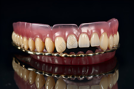桌面上的牙齿模型图片