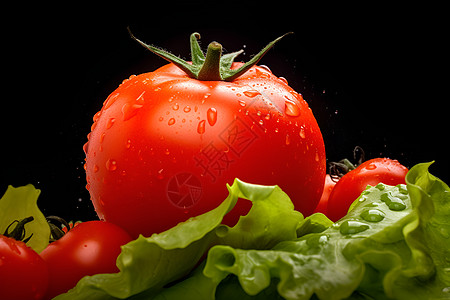 红蕃茄与生菜图片