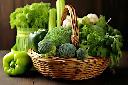 新鲜蔬菜的果蔬篮图片
