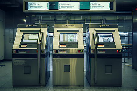 地铁售票地铁站里自动售票机背景