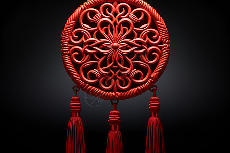 中式装饰品红色中国结艺术背景
