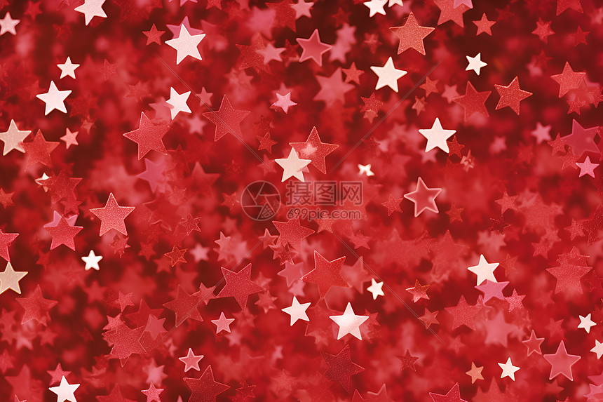 红色背景的星星图片