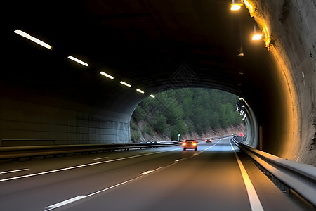 隧道行车山脉中的道路背景