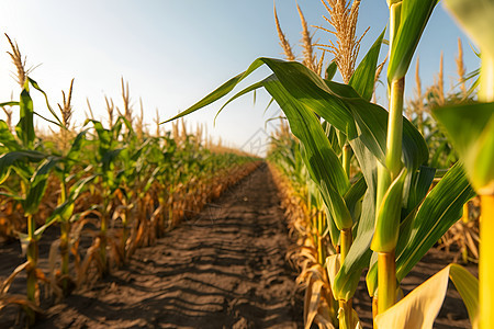 田地中的玉米谷物图片