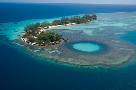 航拍的海洋岛屿背景图片