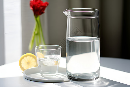 玻璃水杯玻璃杯中的纯净水背景