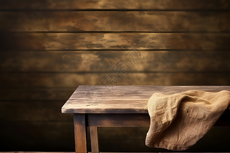 乡村木屋的木桌背景图片