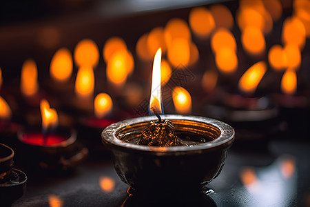 祭祀文化的蜡烛烛光图片