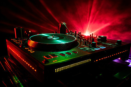 夜店的DJ控制台背景图片