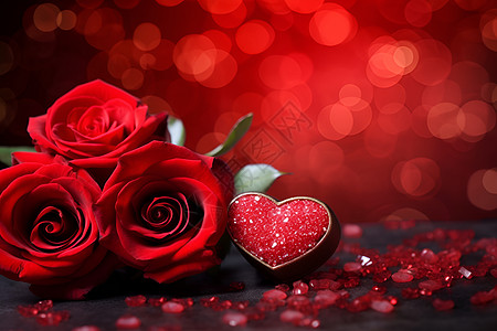 鲜花背景浪漫的情人节礼物设计图片