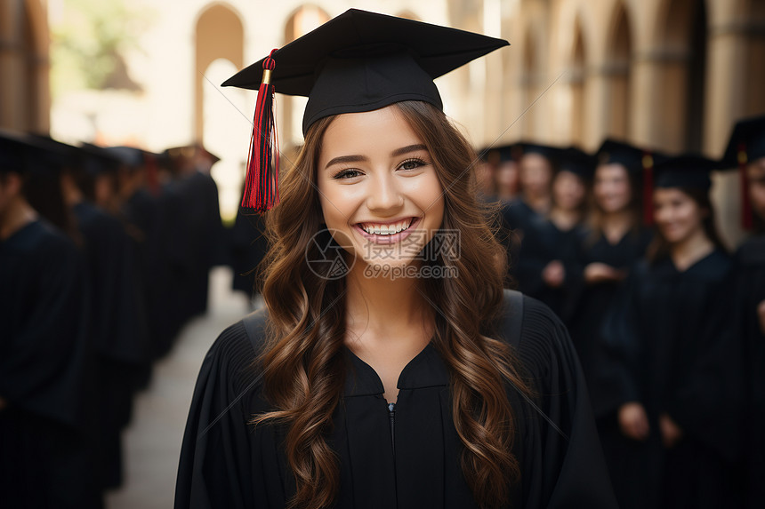 成功毕业的女大学生图片