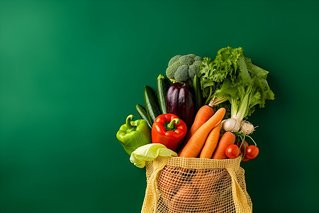 袋子中新鲜的蔬菜图片