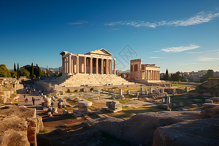 古老的雅典废墟建筑图片