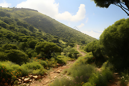 静谧村庄的景观图片