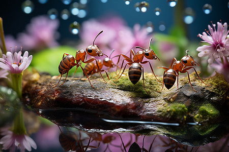 微观世界的蚂蚁背景图片