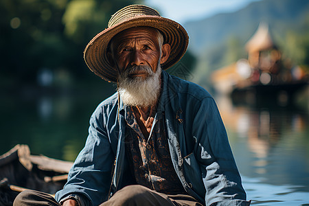 渔船上的渔夫图片