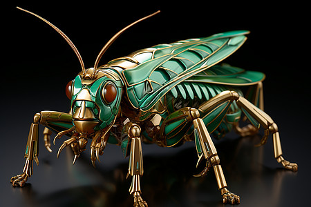 3D金属盔甲的螳螂图片