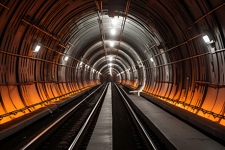 华丽的隧道轨道建筑背景图片