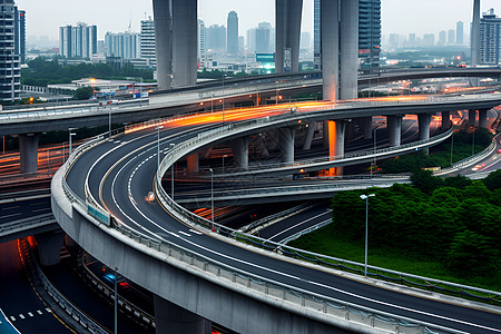 城市桥梁上的道路建筑背景图片