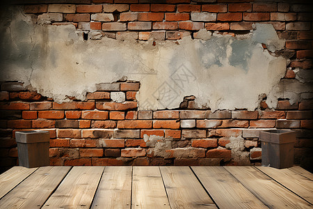 破旧复古的砖墙背景背景图片