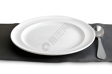白色的餐具盘子背景图片