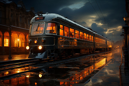 复古老旧的老式火车图片