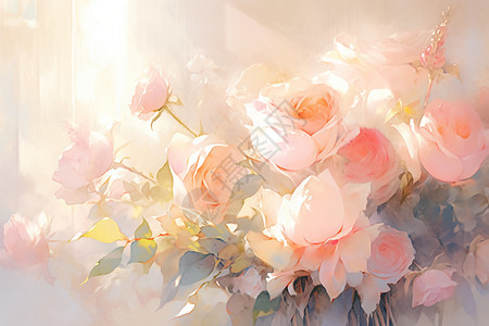 迷人魅力的玫瑰花束图片