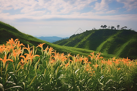 山峦上的花海图片