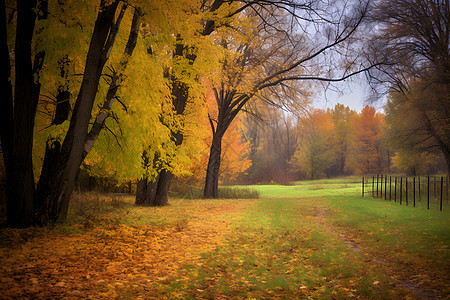 秋日的森林小径图片