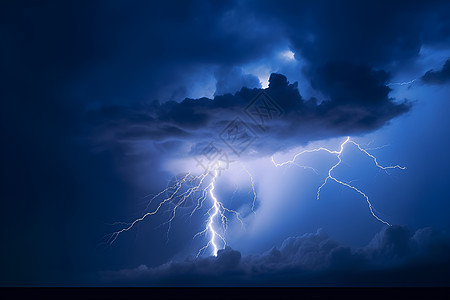 风暴天空雷鸣闪电背景