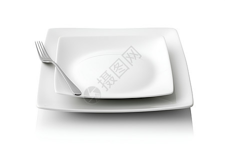 白色的餐具图片