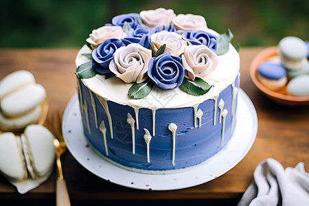 美味蓝色蛋糕图片