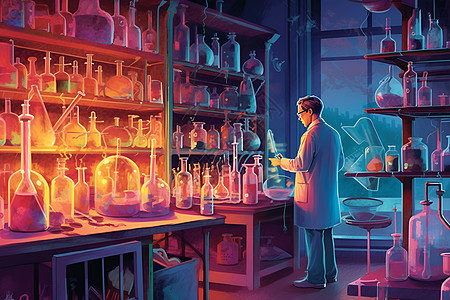 化学实验室里的男人图片