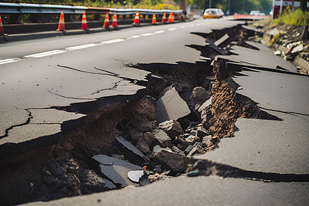 地面的裂缝道路裂缝高清图片