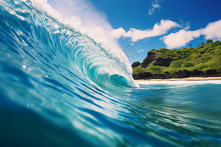 沙滩海浪海浪拍打沙滩背景