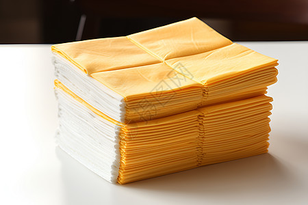 堆积的黄色手帕图片