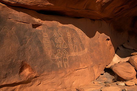 沙漠石头上的壁画图片