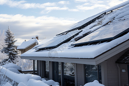 雪天的房屋建筑图片