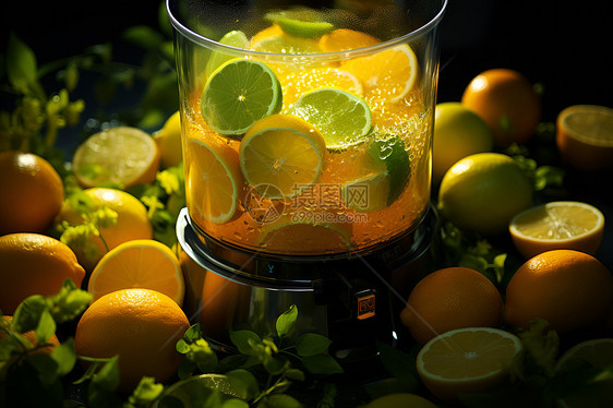 杯中新鲜的柠檬汁图片