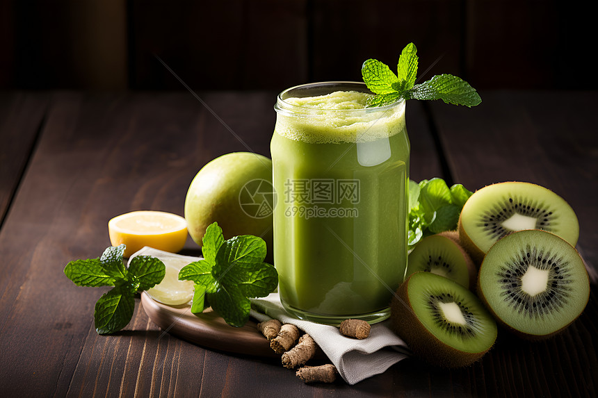 健康绿色果蔬汁图片