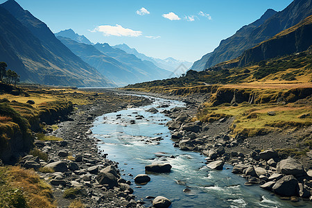 高山流水背景图片