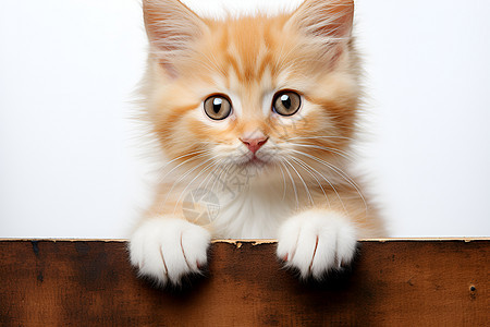 小猫趴在木板上图片