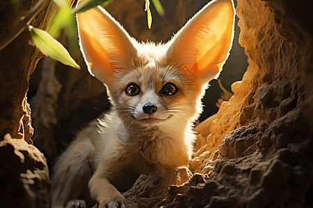 树木上的野生狐狸图片