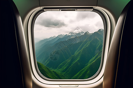 窗外的山川背景图片