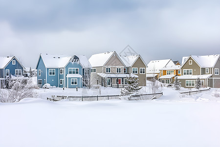 冬日碧空的建筑背景图片