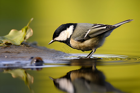 水中站立的鸟背景图片