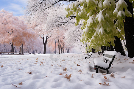 粉色天空雪中寂静背景