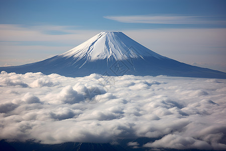 冰天雪地富士山之巅背景图片