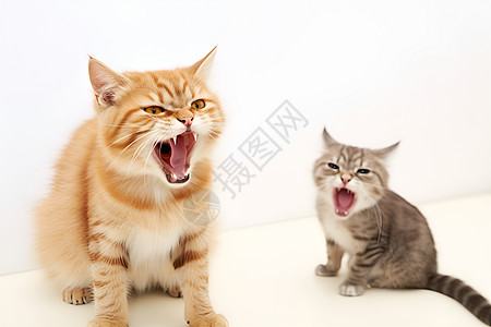吼叫的猫咪猫舔嘴巴高清图片