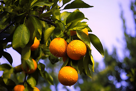 盛满橙子的树图片